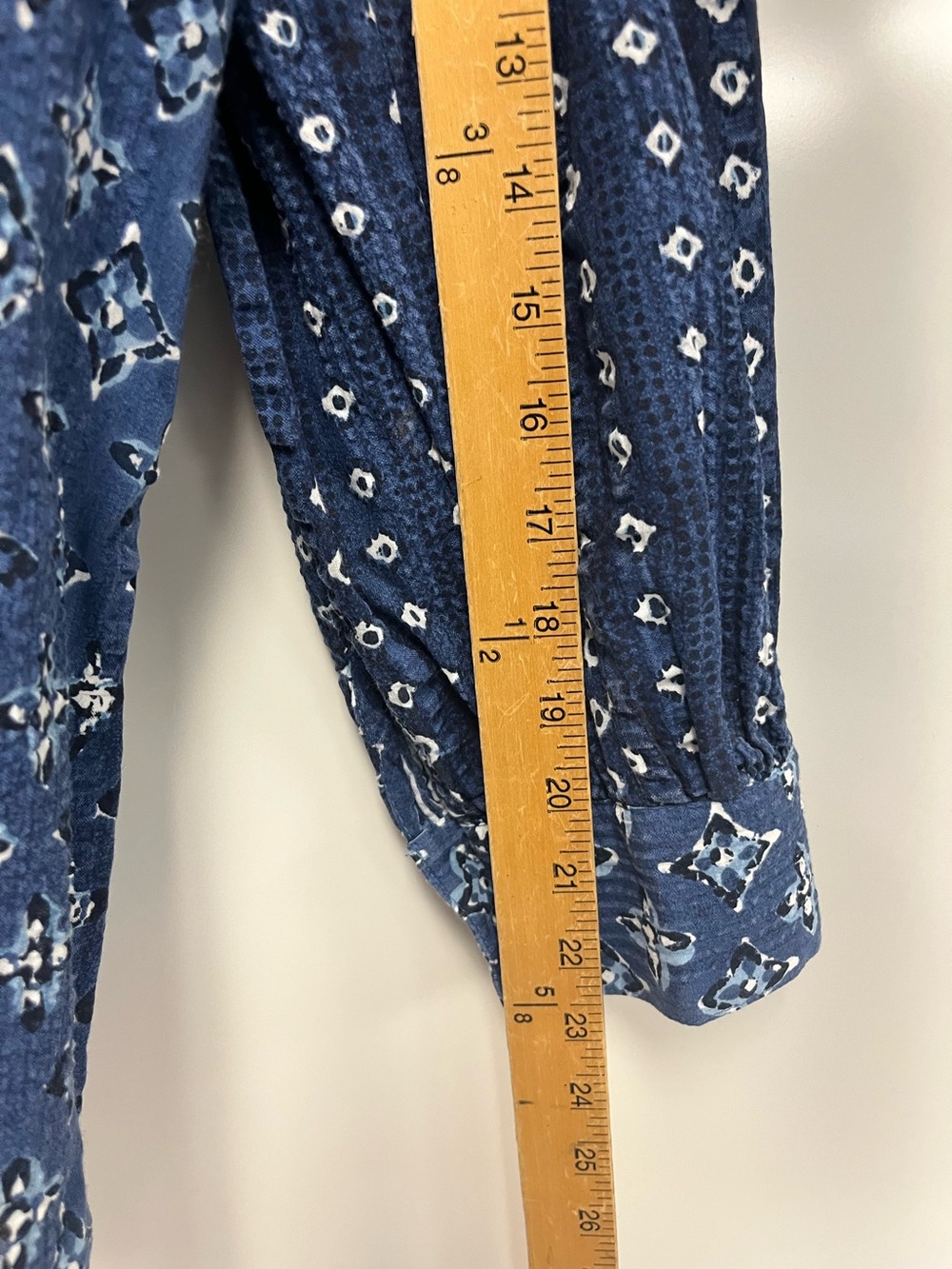 J. Jill Blue Printed Button-Front Blouse - Picture 9 of 10